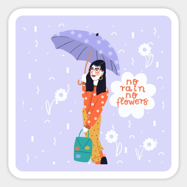 No rain, no flowers Sticker by barbsiegraphy